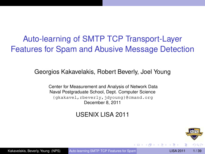 auto learning of smtp tcp transport layer features for