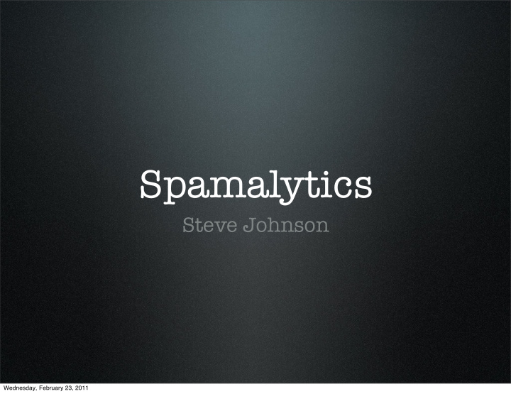 spamalytics