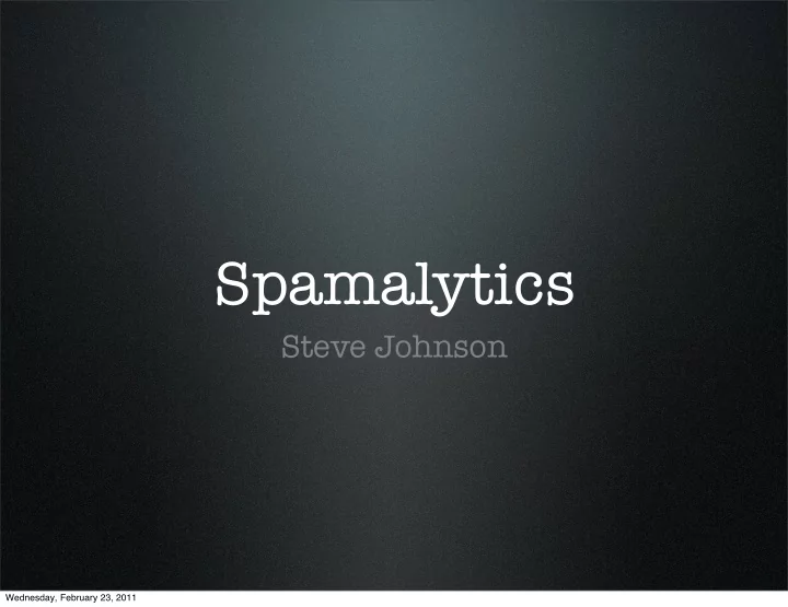 spamalytics