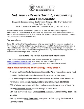 and Fashionable  Nonprofit Communication Conference, Presented by Drury University  Friday, Oct.