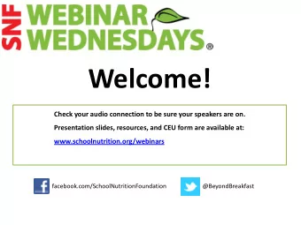 Welcome!  Check your audio connection to be sure your speakers are on.  Presentation slides,