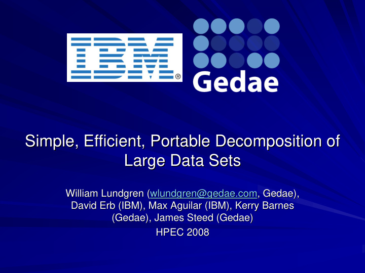 simple efficient portable decomposition of simple