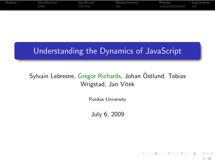 understanding the dynamics of javascript