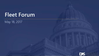 Fleet Forum  May 18, 2017 Assistant Director  Stewart Cowley  Intr  troduct  ctio  ion Financial