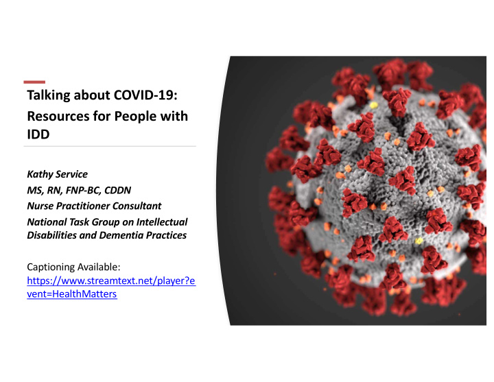 talking about covid 19 resources for people with idd