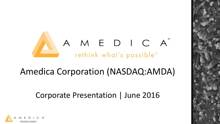 amedica corporation nasdaq amda