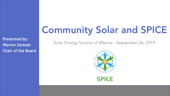 community solar and spice