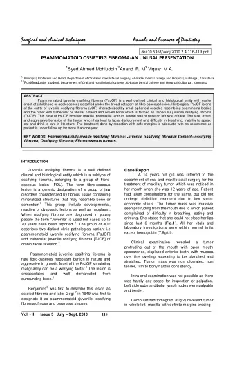 Su  Surgical  ical and  and cl  clin  inical  ical tech  chni  nique  ues  Annal  nals an  and