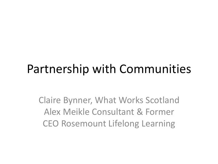 partnership with communities