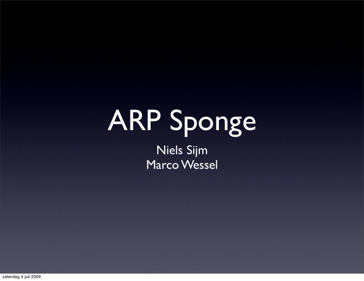 arp sponge