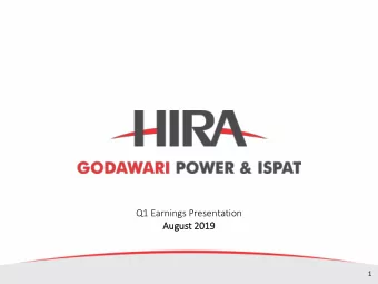 Augu  gust 2019  1  Di  Disclaimer This presentation and the accompanying slides (the