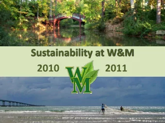 Sustainability at W&amp;M  2010  2011  Committee on Sustainability  STEERING COMMITTEE
