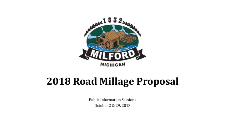2018 road millage proposal