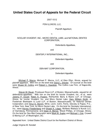 United States Court of Appeals for the Federal Circuit  2007-1512  PSN ILLINOIS, LLC,