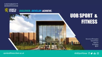 UOB SPORT  &amp;  FITNESS  University of Birmingham  Sport &amp; Fitness  Edgbaston  Birmingham