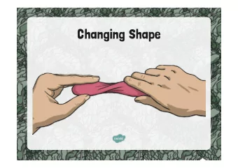 Changing Shape  Aim of the learning  Aim of the learning  I can explain how the shapes of