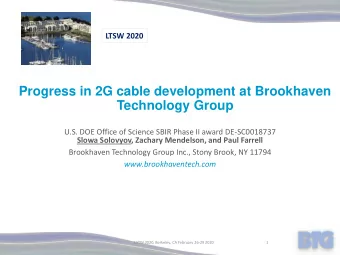 Technology Group  U.S. DOE Office of Science SBIR Phase II award DE-SC0018737  Slowa Solovyov,