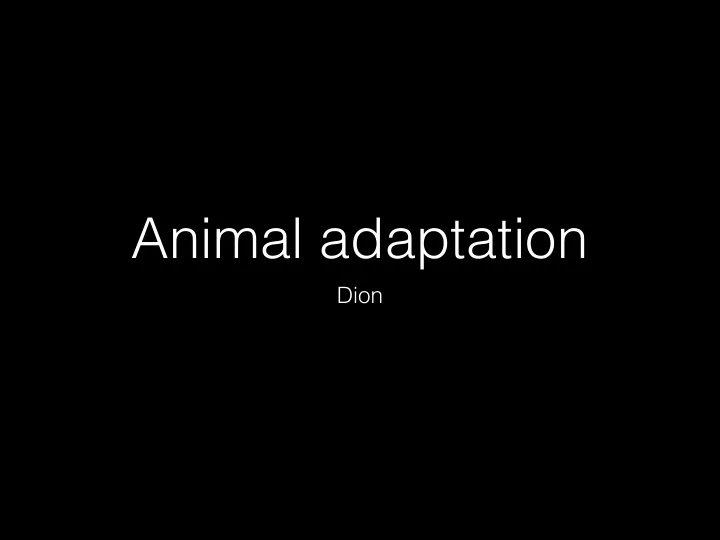 animal adaptation