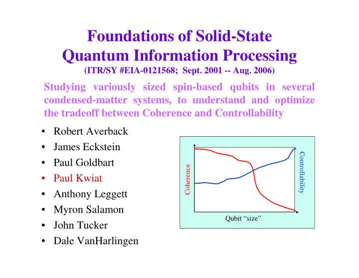 foundations of solid state quantum information processing