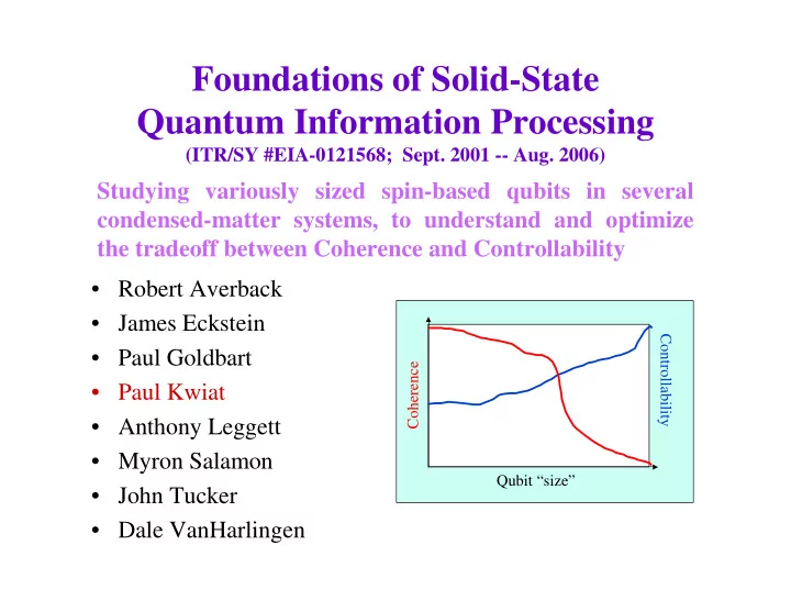 foundations of solid state quantum information processing