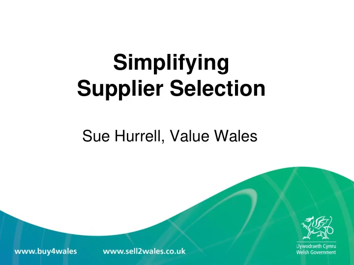 supplier selection