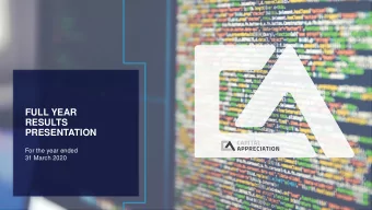 FULL YEAR  RESULTS  PRESENTATION  For the year ended  31 March 2020  1  1  Introduction  OUTLINE  2