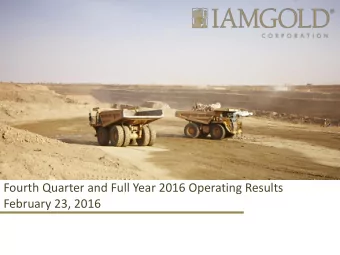 Fourth Quarter and Full Year 2016 Operating Results  February 23, 2016  Management Participants  2