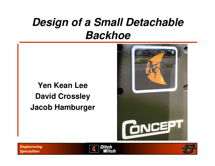 design of a small detachable backhoe