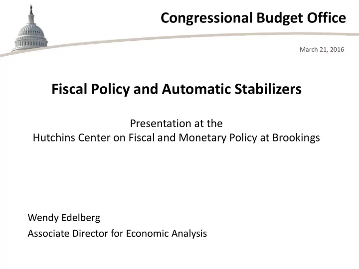 congressional budget office