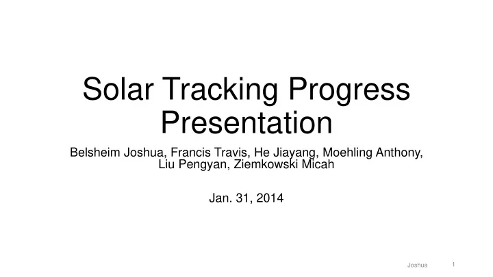 solar tracking progress presentation