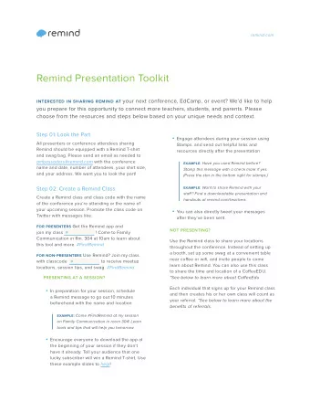 Remind Presentation Toolkit interested in sharing remind at your next conference, EdCamp, or event?