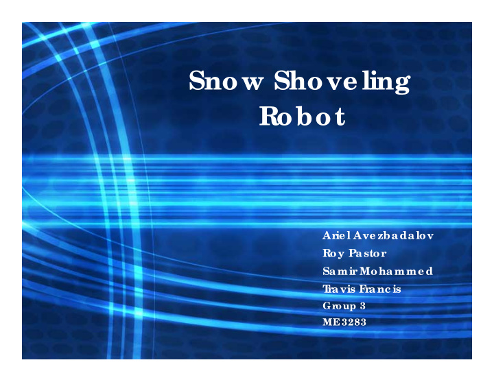 snow shove ling robot