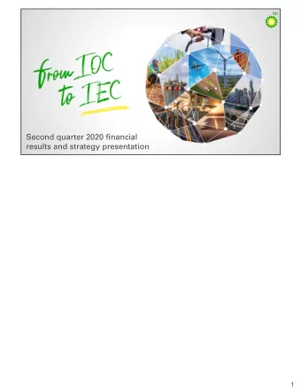 Second quarter 2020 financial  results and strategy presentation  1  1  Craig Marshall  SVP