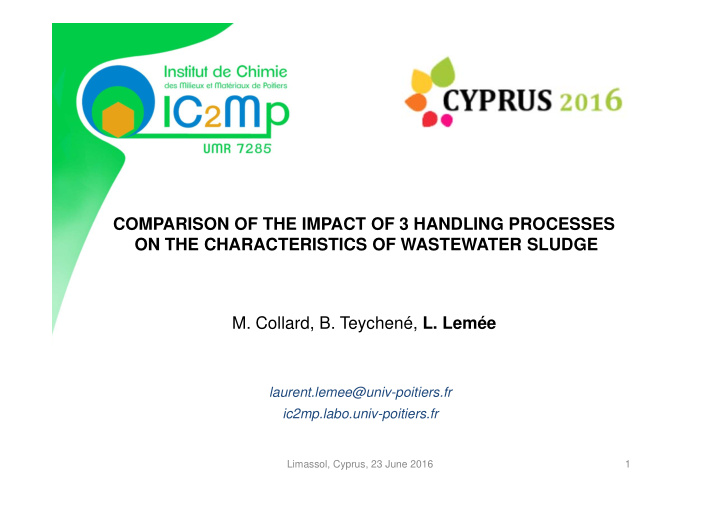 comparison of the impact of 3 handling processes on the