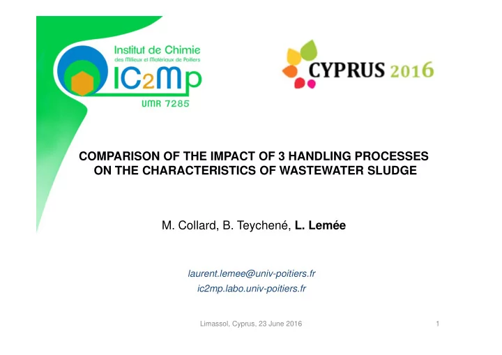 comparison of the impact of 3 handling processes on the