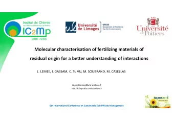 Molecular characterisation of fertilizing materials of residual origin for a better understanding