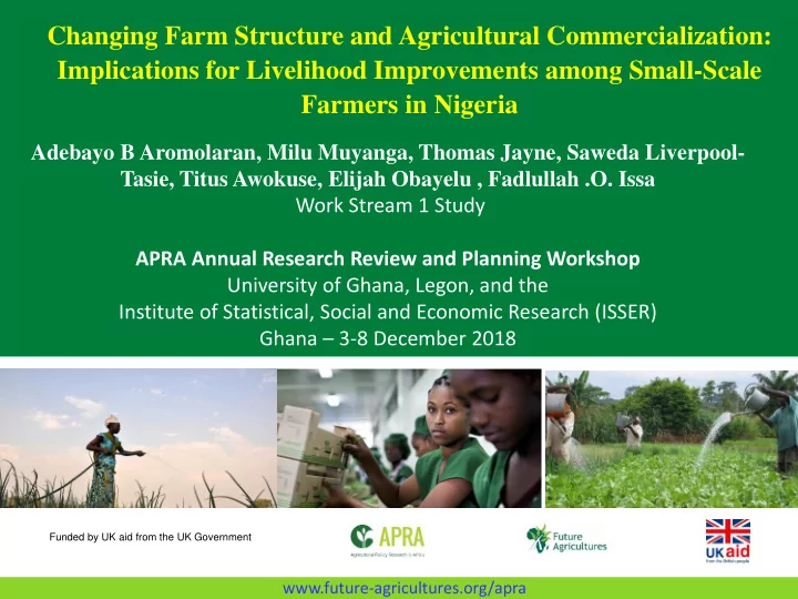 changing farm structure and agricultural