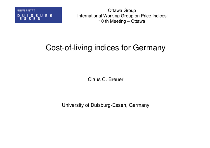 cost of living indices for germany