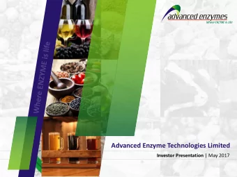 Advanced Enzyme Technologies Limited Investor Presentation | May 2017  Disclaimer  This information