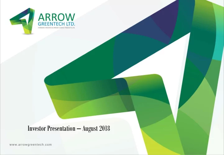 investor presentation august 2018