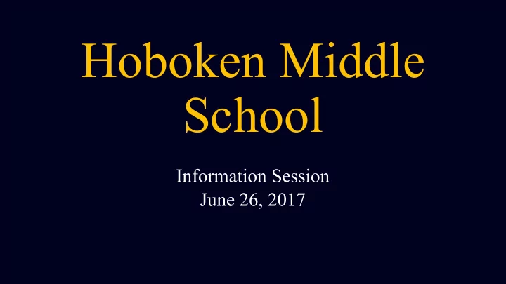 hoboken middle school