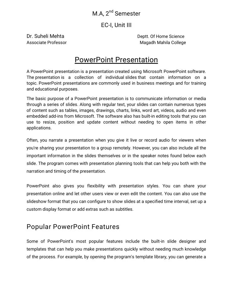 powerpoint presentation