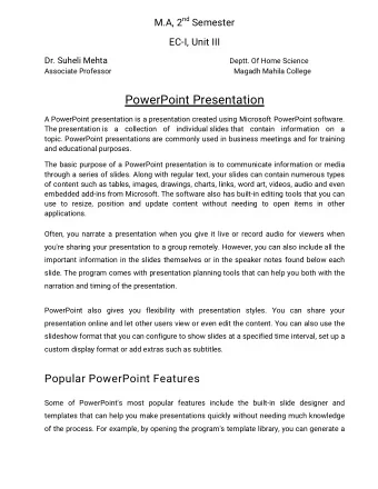 PowerPoint Presentation  A PowerPoint presentation is a presentation created using Microsoft