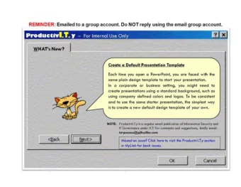 ICTP_011_03142012  Page 1 of 6  ProductivI.T.y tip 82_(PowerPoint): Create a Default Presentation