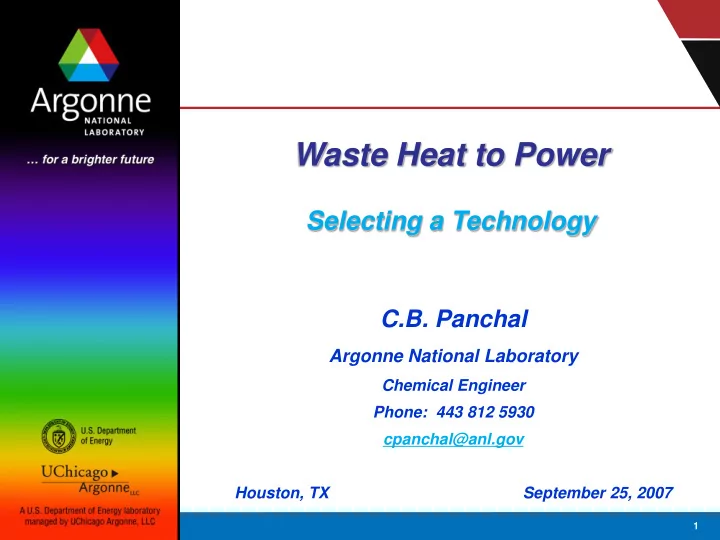 waste heat to power