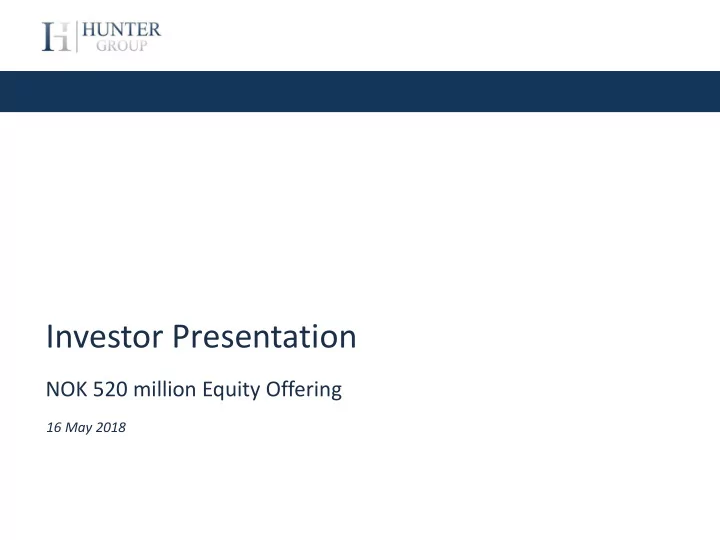 investor presentation
