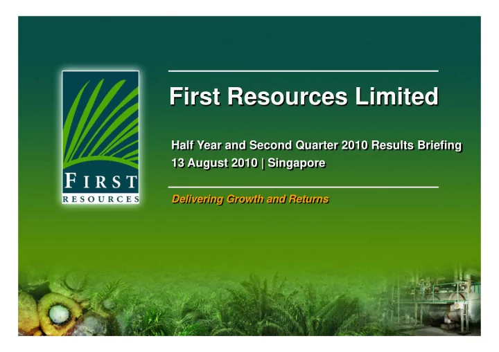 first resources limited