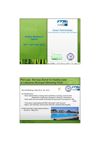 Green Partnerships  Local Partnerships for Greener Cities and Regions  Project Meeting in  Cyprus