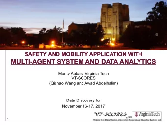MULTI-AGENT SYSTEM AND DATA ANALYTICS  MULTI-AGENT SYSTEM AND DATA ANALYTICS  Monty Abbas, Virginia