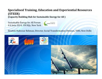 Specialised Training, Education and Experiential Resources  (STEER)  (Capacity Building Hub for